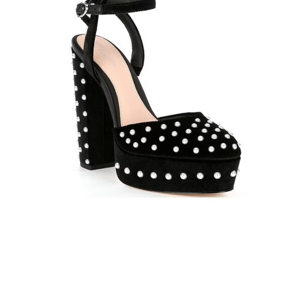 Antonio Melani Velvet Pearl Dress Platform Pumps Born On Fifth Emily Size 9.5 - Picture 4 of 4